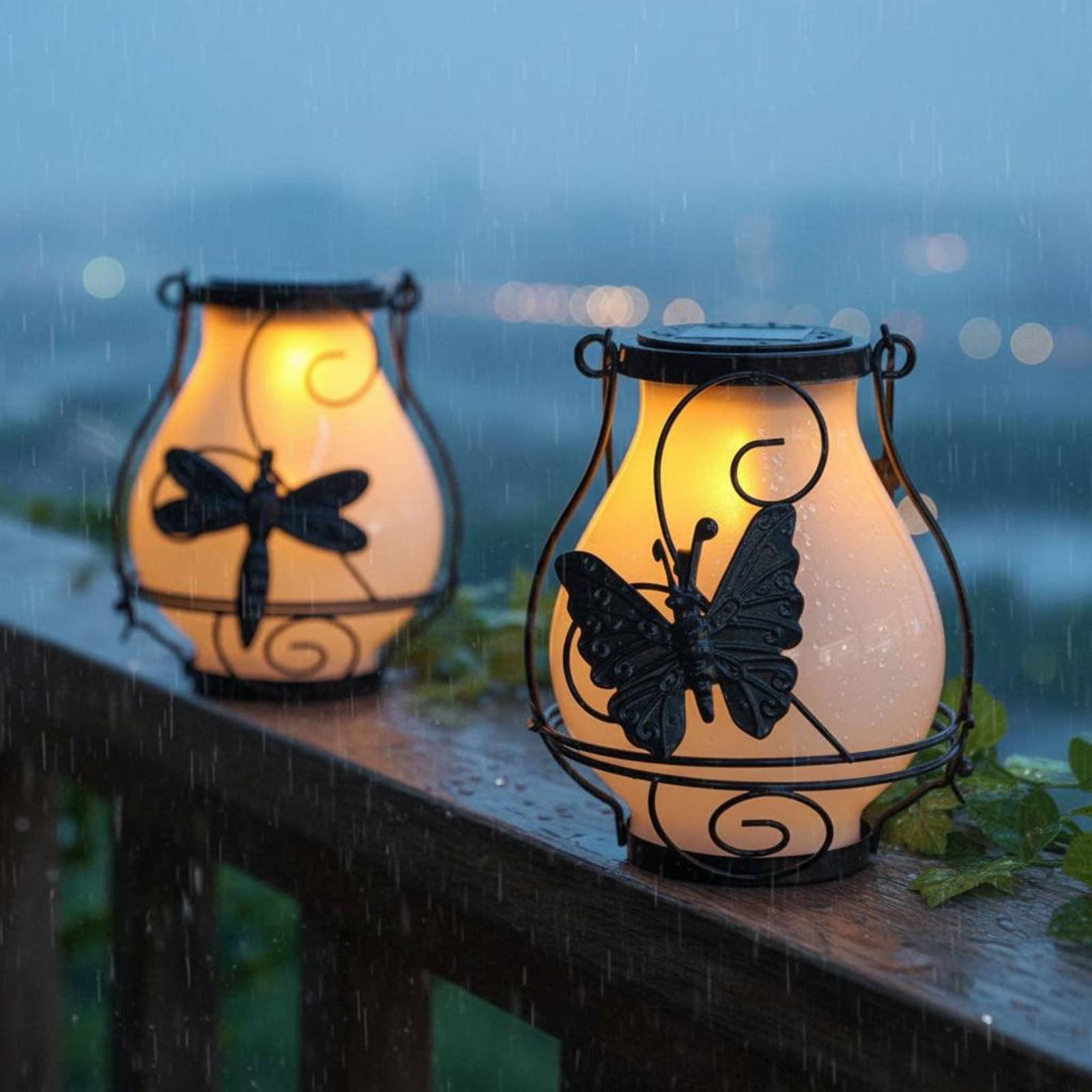 Lighting Decor Outdoor - Linterna Solar con Forma de Mariposa,