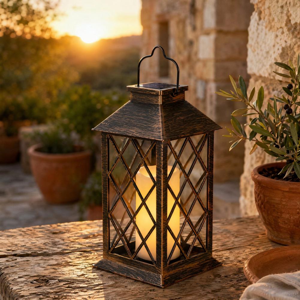 Lighting Decor Outdoor - Linterna Solar Retro, Lámpara Solar de