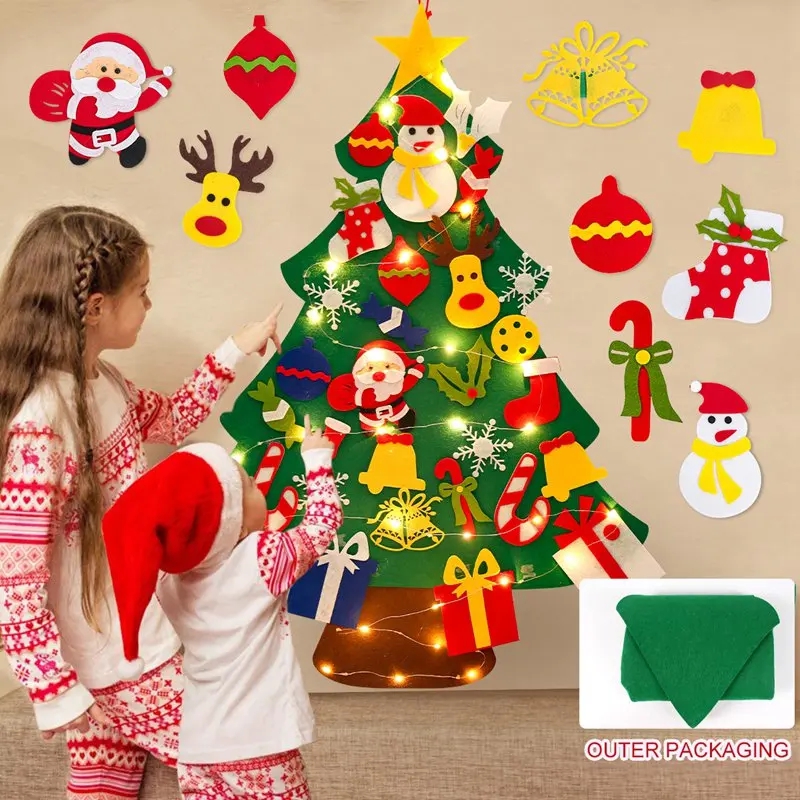 Home Decor Lighting Tree - Árbol de Navidad de fieltro DIY