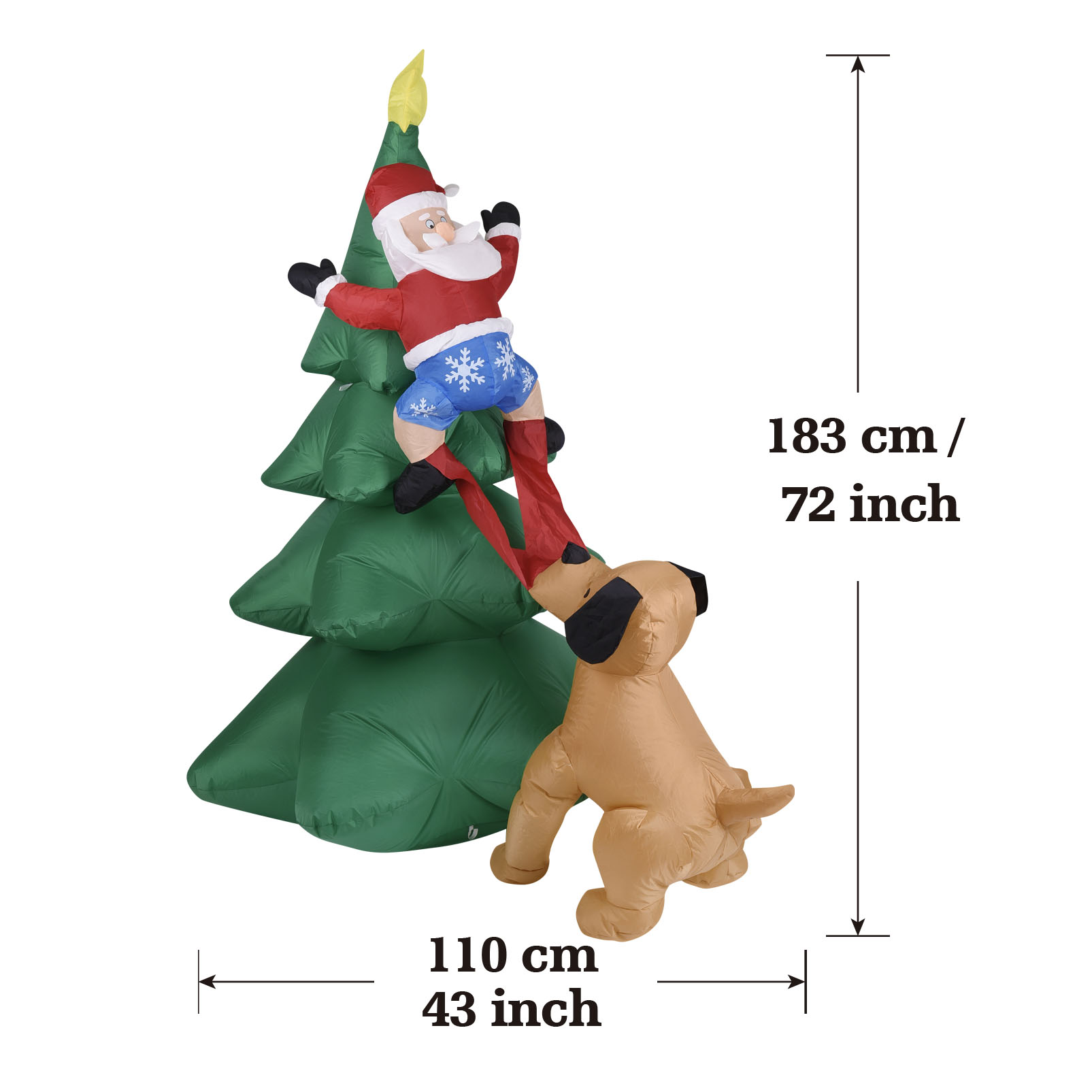 Perro inflable de Navidad con  - Home Decor Lighting Tree reseña y precio