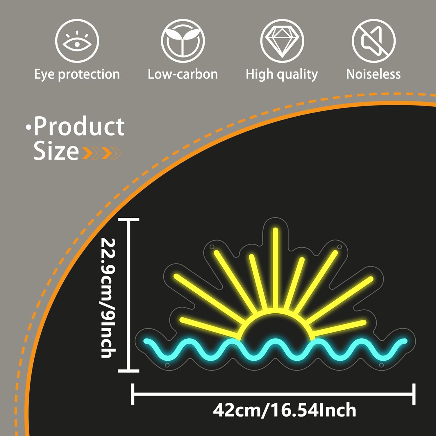 Letrero de Neón con Diseño de  - Lighting Decor Sunrise reseña y precio