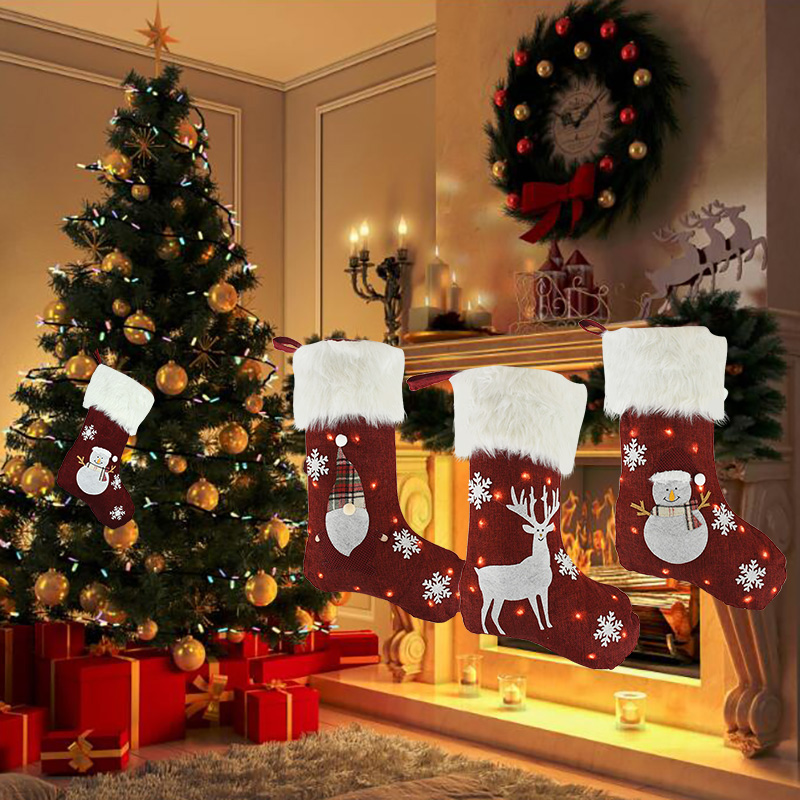 Calcetines navideños con luces - Home Decor Lighting Tree reseña y precio